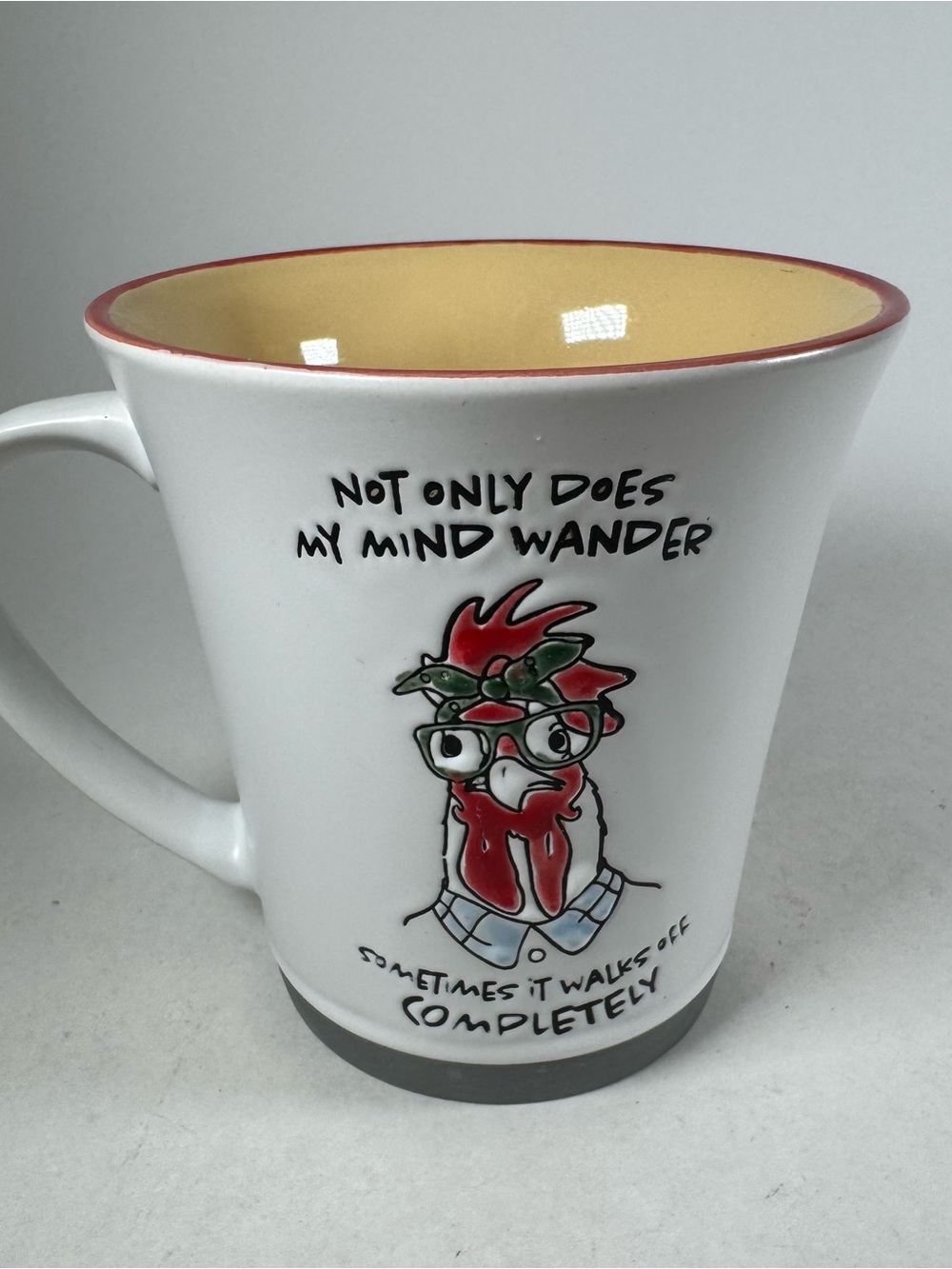 Cracker Barrel Coffee Tea Mug Rooster Mind Wander Hand Painted Stoneware